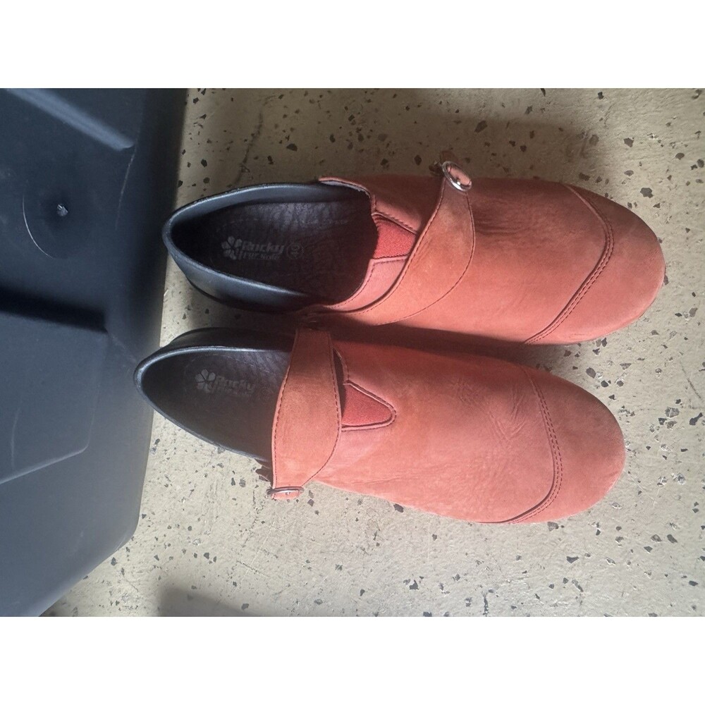 Rocky 4Eursole Sz 40 /10 Nurse Clogs Brick Red Nubuck RKYH042 - Picture 4 of 11